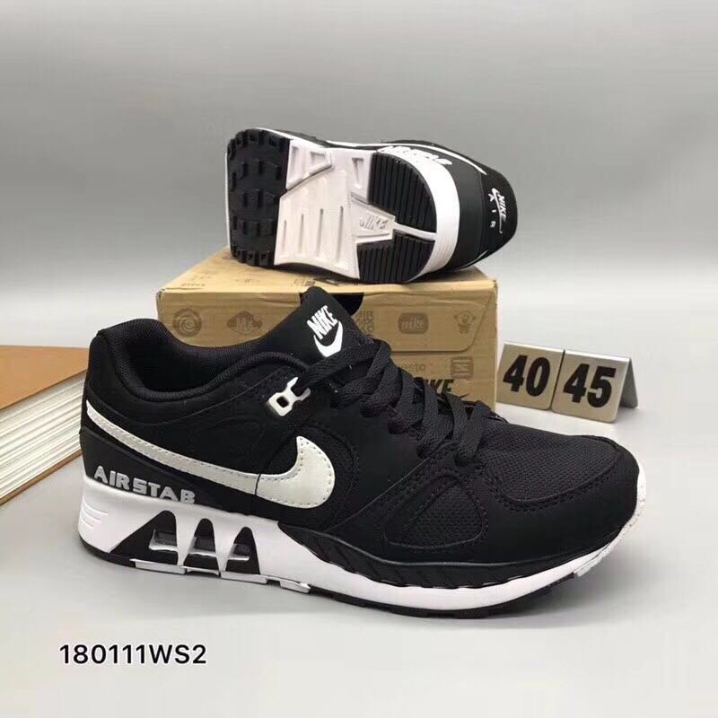 Nlke Air Stab Black White Running Shoes